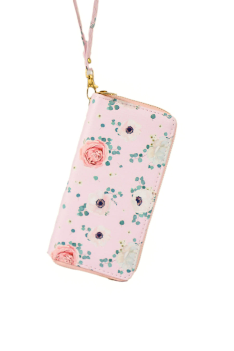 Passion Pink Floral Wristlet